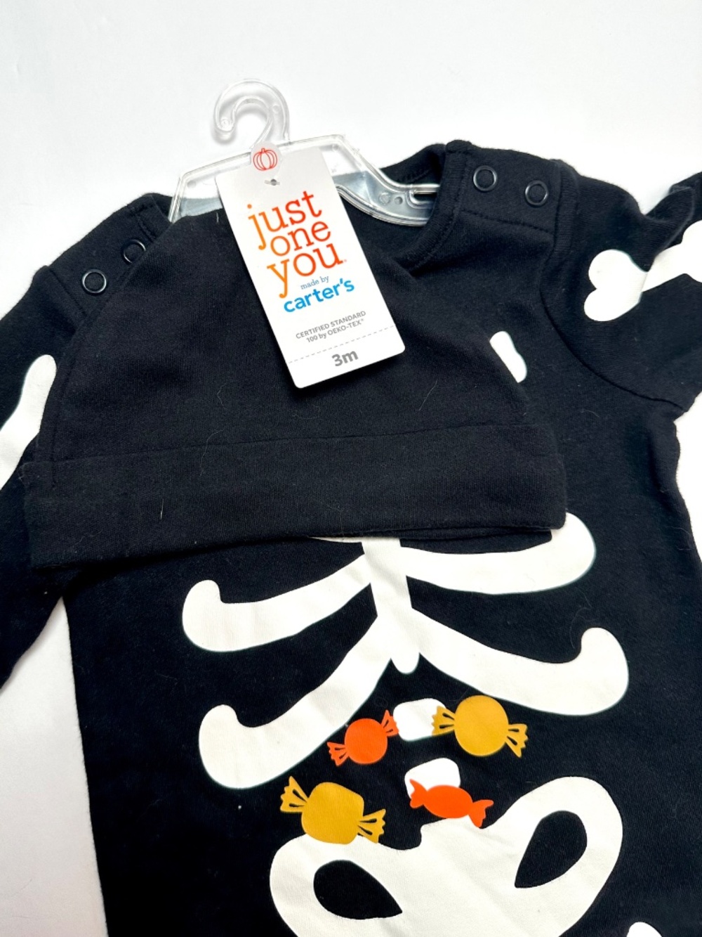 Carter’s Baby Skeleton Sleeper 3M NWT Halloween Footed Pajamas Costume - Picture 3 of 6